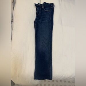 Zara High Rise Dark Wash Cropped Denim